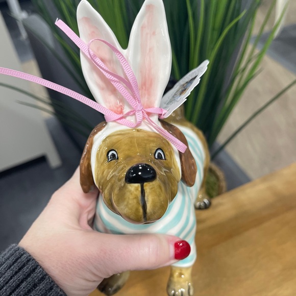 Blue Sky Clayworks Easter Dachshund Bunny Blue & White Sweater NWT - Picture 5 of 5